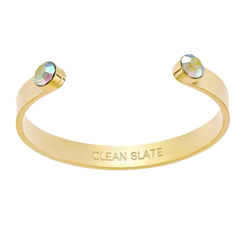 KATE SPADE • Gold Clean Slate Crystal Cuff Bracelet